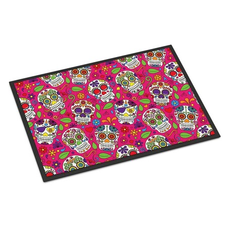 Carolines Treasures Day of the Dead Pink Indoor or Outdoor Mat, 18 x 27 in. BB5115MAT